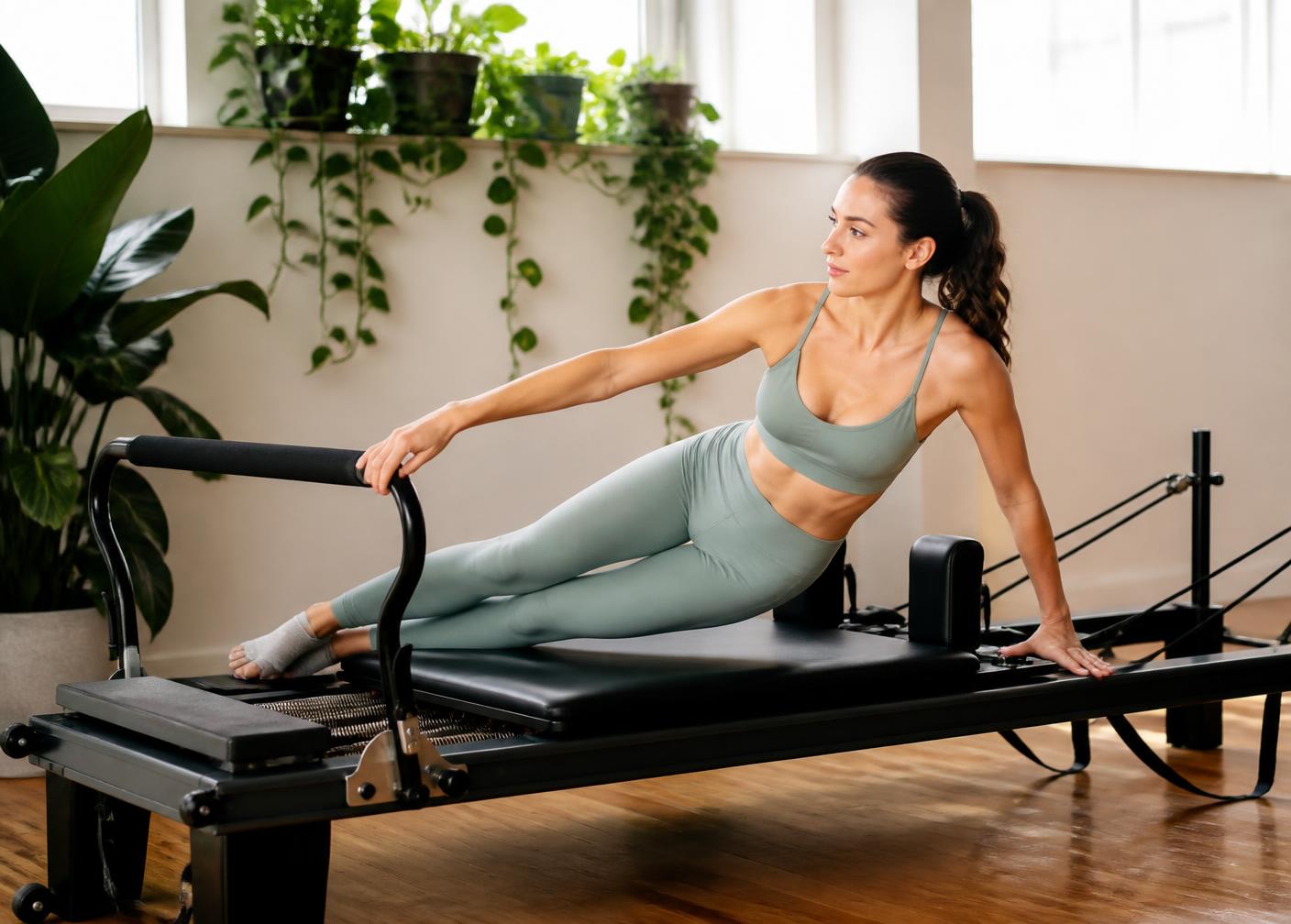 Aula de pilates em aparelho
